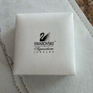 Swarovski Silver Crystal Pendant Necklace with Sparkling Chain